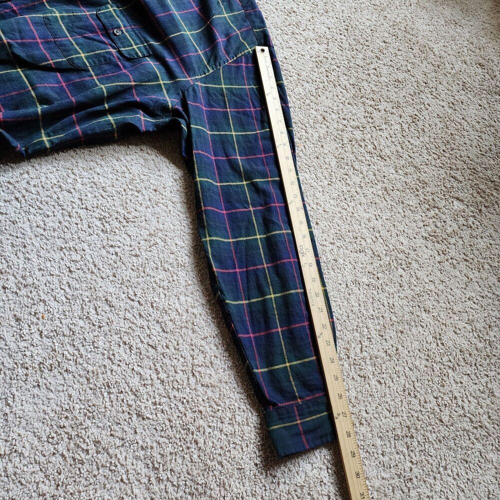 Ralph Lauren Shirt Mens 3XLT Tall Blue Windowpane Plaid Long Sleeve Button - Picture 10 of 11